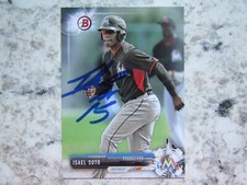 Marlins Isael Soto Signed Autographed 2017 Bowman Mint