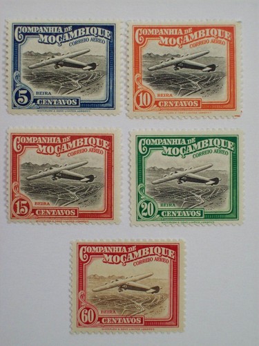 1935 Mozambique Airmail Postage Stamps Scott #C1-C4 & C9, MH