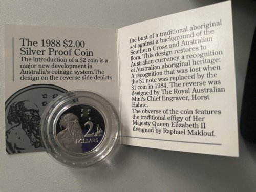 AUSTRALIAN PROOF: 1988 $2 ELDER 92.5% SILVER COIN ..