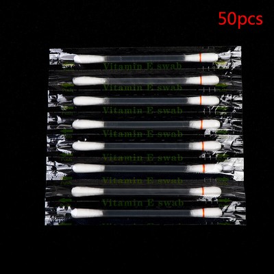50pcs Vitamin E Oil Swabs Stick VE Cotton Swab Protect Lip Gum Anti-dry Moist Df