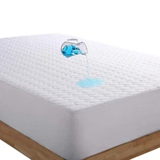 Quilted Fitted Mattress Pad Super Water Absorption Deep Pocket Polyester Cover