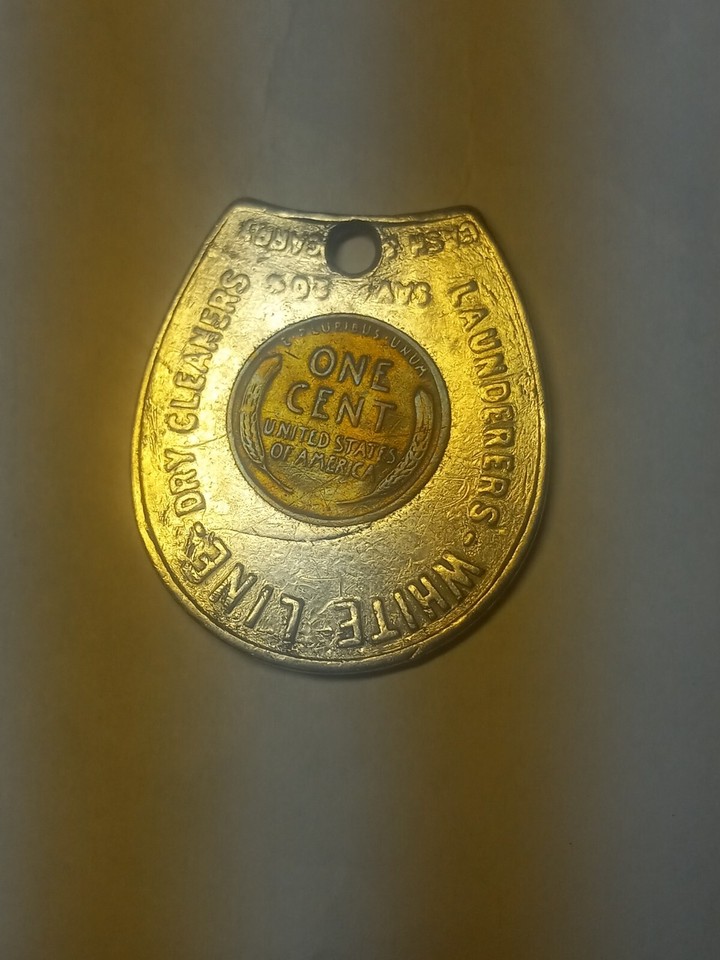 Vintage 1954D Penny Launderers White Line Laundromat token eBay