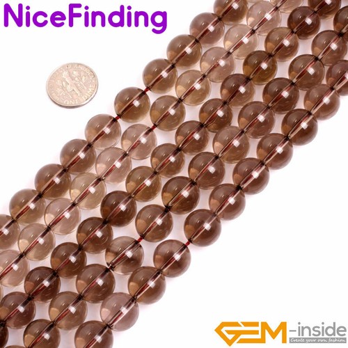 Brown Smoky Quartz Natural Round Crystal Spacer Beads Jewelry Making 15" 8mm - Picture 25 of 32
