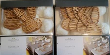 2 Box Threshold Vase Filler Spring Easter Bunny Shaped & Poms 12 Pcs NEW Rattan