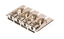 Hipshot A Style 4 String Bass Bridge Aluminum Nickel Retrofits 5 Hole Fender
