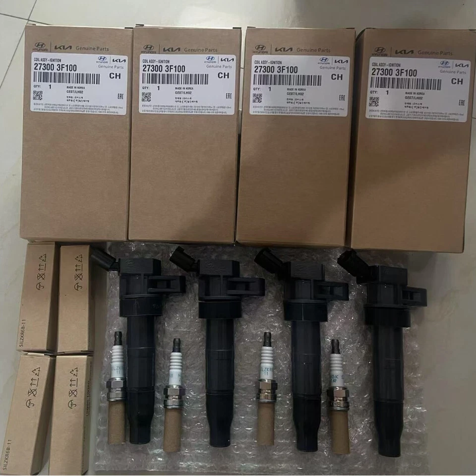 4x bobinas de encendido OEM + 4x bujías para Kia Optima Sonata 2011-2015 2,4 L L4 Foto 2 de 4