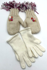 Womens Mittens And Acrylic Gloves VTG Two 2 Pairs