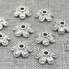10 Sterling Silver Om Mani Padme Hum Bead Cap Buddhism Bracelet Spacer