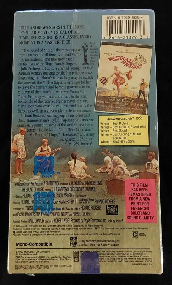 The Sound Of Music VHS 2-Tape Set Rodgers & Hammerstein Collection 1991 Sealed - Image 2 of 2