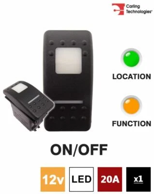 Carling 273.311 V-SERIES CONTURA II Rocker Switch 12V ON/OFF SP LED GREEN/AMBER