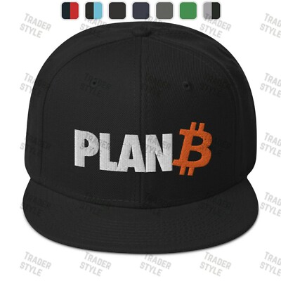 Bitcoin Plan B Snapback Cap crypto BTC trader gift embroidery hat