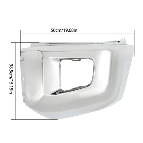 Front Driver Side Bumper End Cap For 2014-2021 Toyota Tundra Chrome W/O Holes - Picture 2 of 15