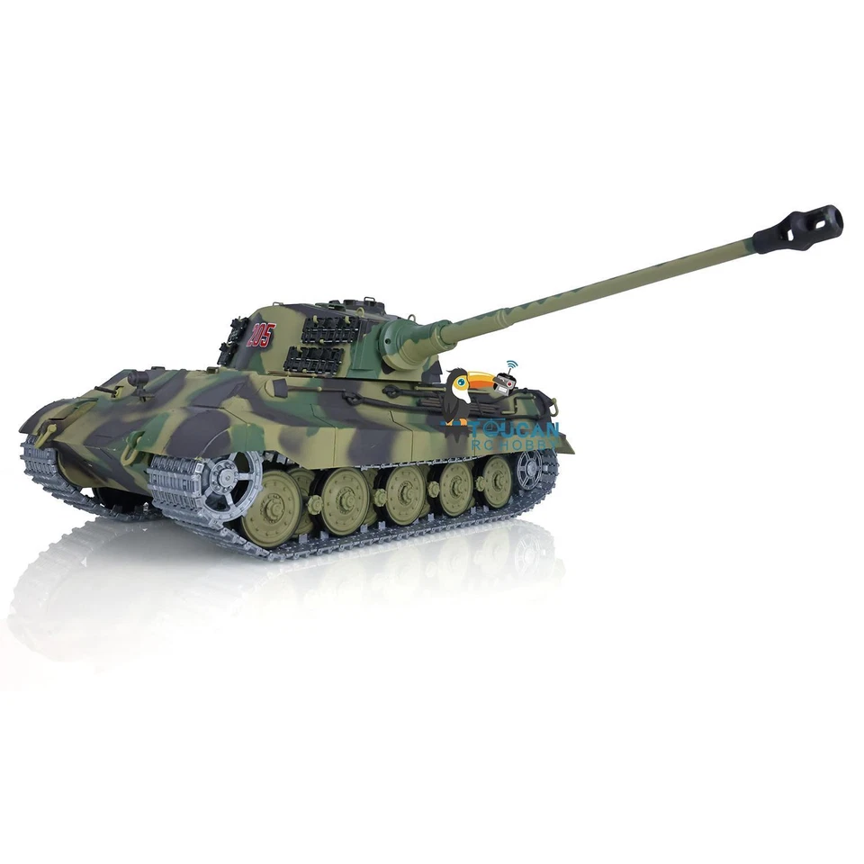 1/16 7.0 Henglong King Tiger 3888A BB IR RC Tank Metal Track 360° Barrel Recoil - Image 2 of 4