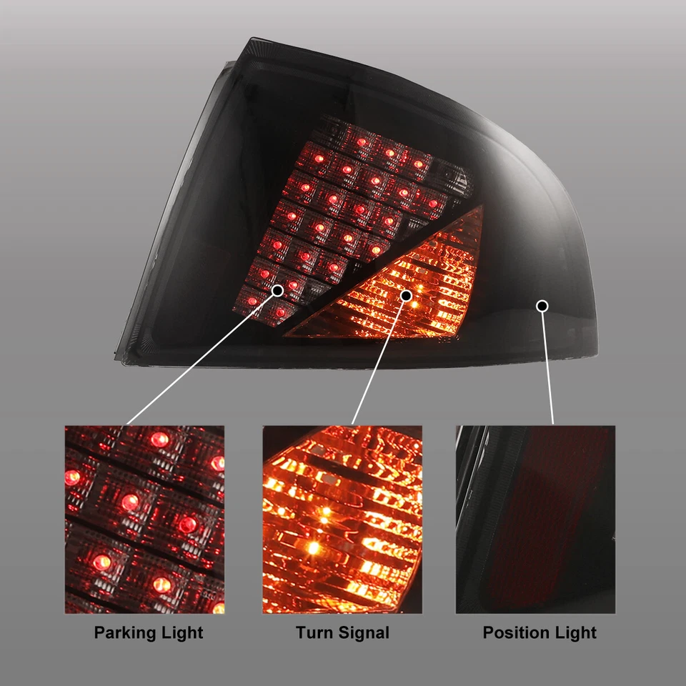 for 00 - 03 Nissan Sentra Tail Lights LED Bulbs Black Smoke Brake Rear Lamps - Image 2 of 4