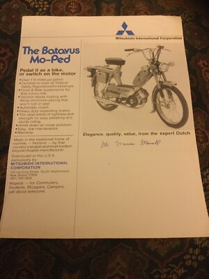 Rare Vintage Dealer Piece The Batavus Mo-Ped | eBay