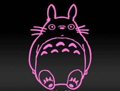 Pink cute Studio Ghibli Totoro face anime cartoon die cut Vinyl decal sticker