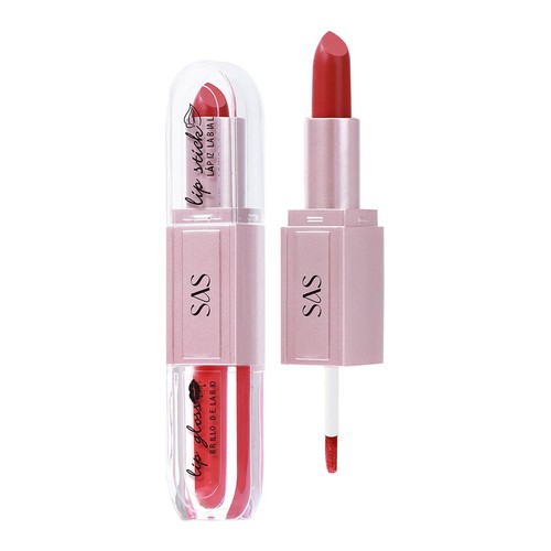 2 In 1 Lipstick & Liquid Lipstick Double Ended Lip Gloss And Lipstick Finish - Picture 6 of 59