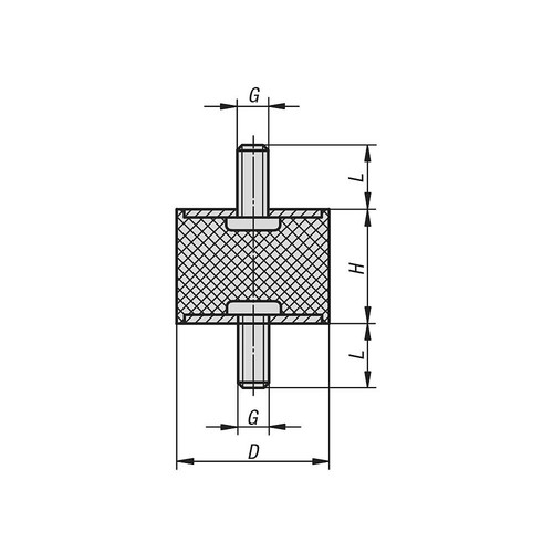 A Ø150x100 M20x45 NK 55°Shore Gummipuffer Schwingungsdämpfer Absorber - Bild 2 von 2