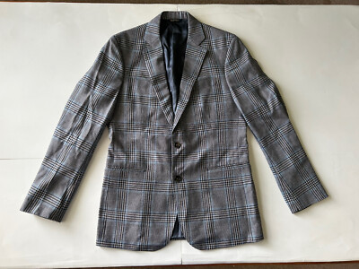 Brooks Brothers Regent 38R Lanificio di Pray Blue Gray Plaid Silk 