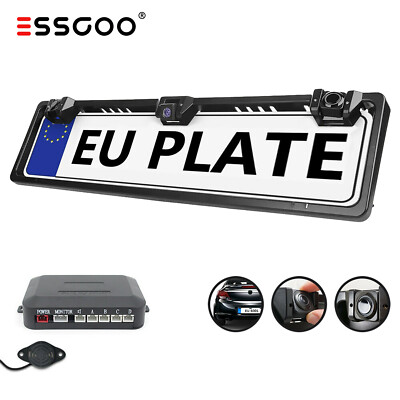 ESSGOO 170° license plate sensors parking aid IP67 waterproof rear view camera
