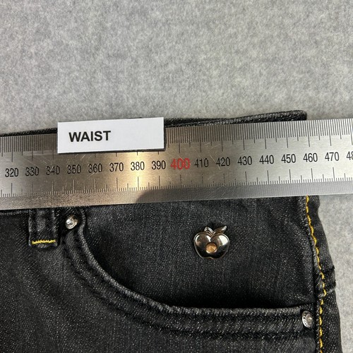Vintage Apple Bottoms By Nelly Jeans Women's Size 11/12 Black Wash Y2K Shortened - Picture 8 of 19