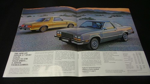 Vintage 1980 MERCURY ZEPHYR Sales Brochure - Picture 3 of 5