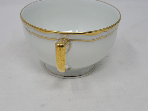 Raynaud Limoges Marie Antoinette Gold, White Footed Tea Cup & Saucer - Picture 10 of 12