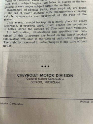1968 Chevrolet Truck Chassis Service Manual - Picture 8 of 10