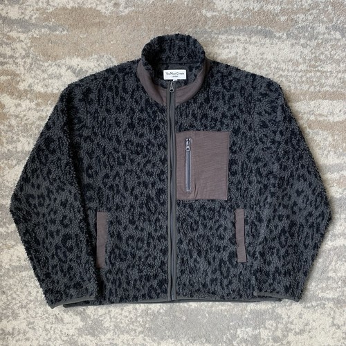 YMC You Must Create Pilgrim Leopard Print Teddy Sherpa Fleece Jacket Medium