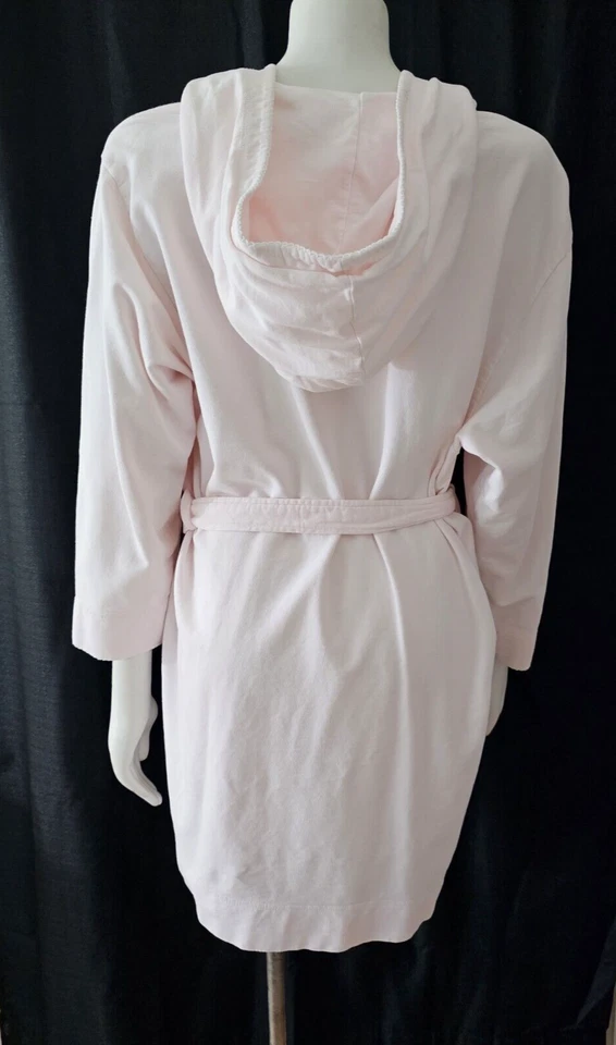 Tommy Hilfiger Mujer Logo Con Capucha Rosa Claro Bata con 2 Bolsillos y Cinturón Talla L/XL Foto 2 de 4