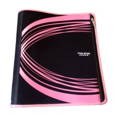 Five Star Pink Black 2" Full Zip Binder  Pencil Pouch Mead Binder 13.5"x12"