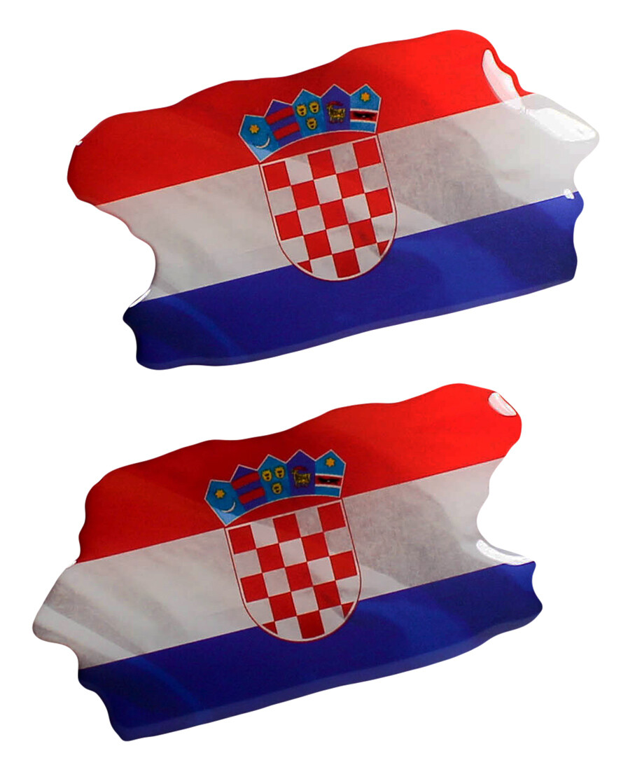 Croatia flags sticker 3D decorative sticker set of 2 for car motor vehicle mo...