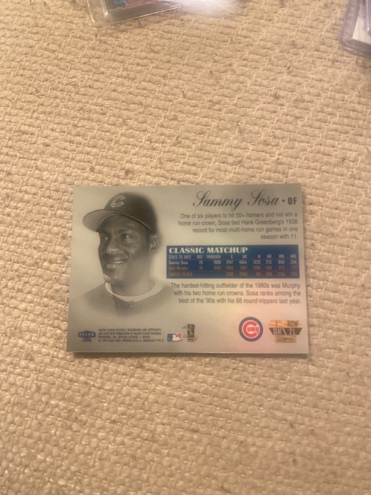 Sammy Sosa 1999 flair showcase legacy #16/99 | eBay