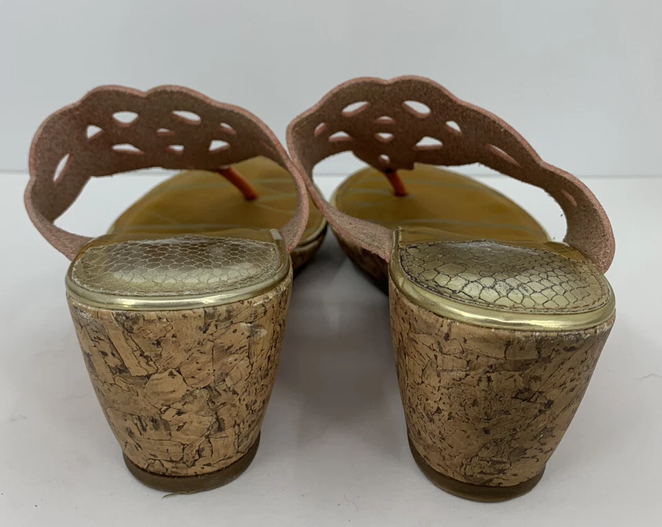 Sandalias Sam and Libby Naranja Corte Slide Natalie 2.5" Corcho Cuña Talla 9 Foto 3 de 4