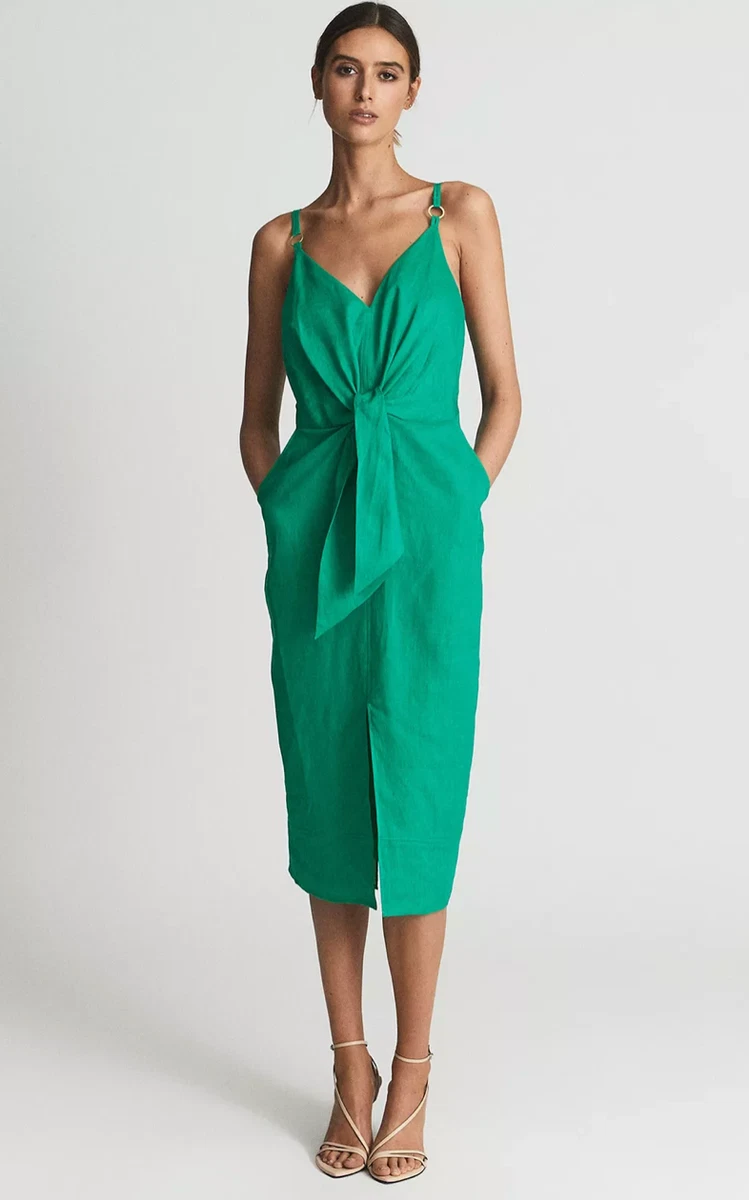 Reiss green hotsell satin dress