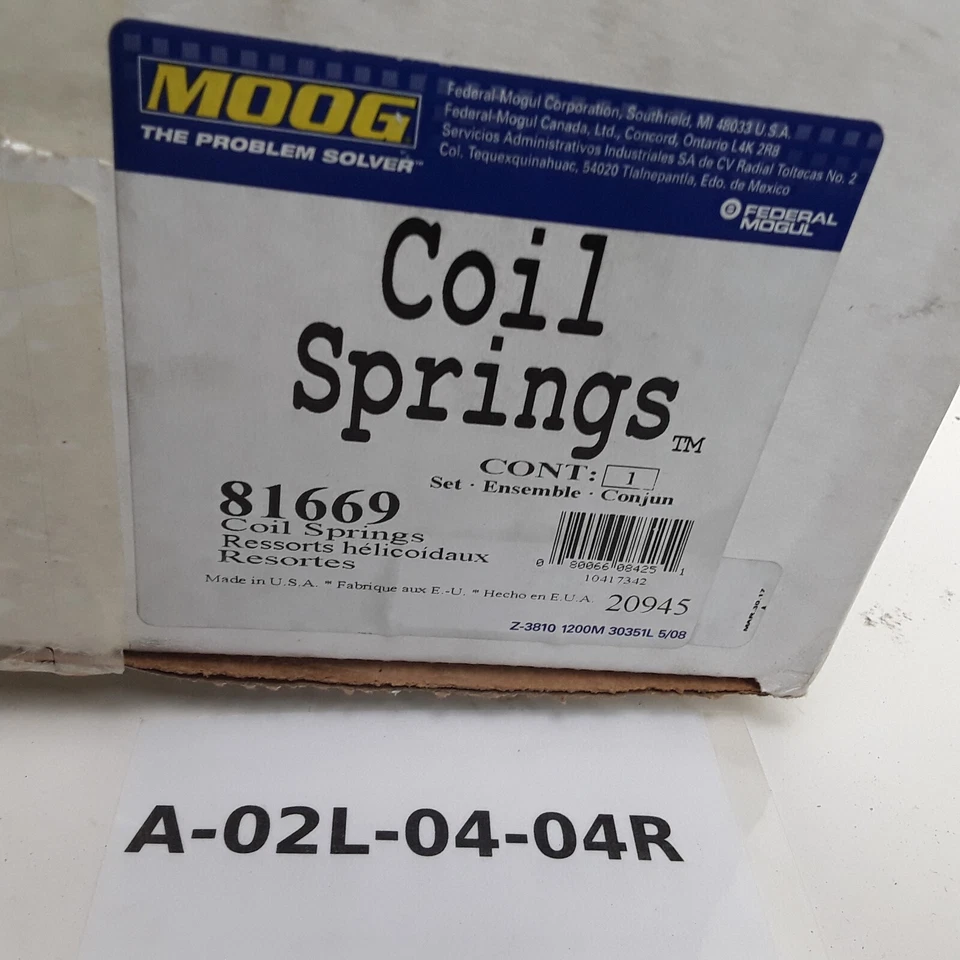 Комплект задних пружин катушки MOOG 81669 подходит для Mercury Milan Ford Fusion (2010 2011 2012) - Изображение 3 из 3