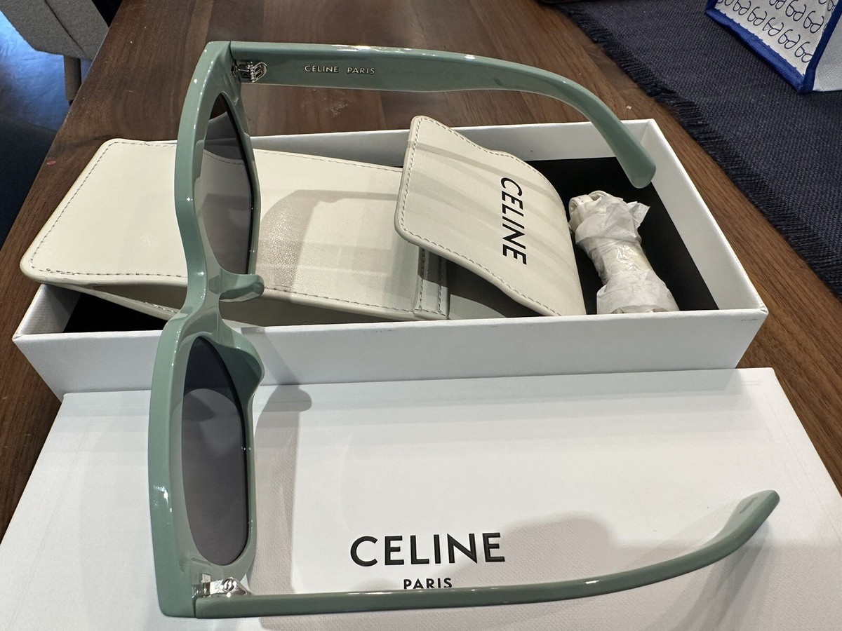 CELINE MONOCHROMS 03 SUNGLASSES IN ACETATE MINT | eBay