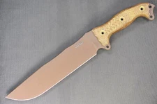 Busse Combat FBM .28" Saber Ground Brown INFI Blade, Tan Canvas Micarta Handle