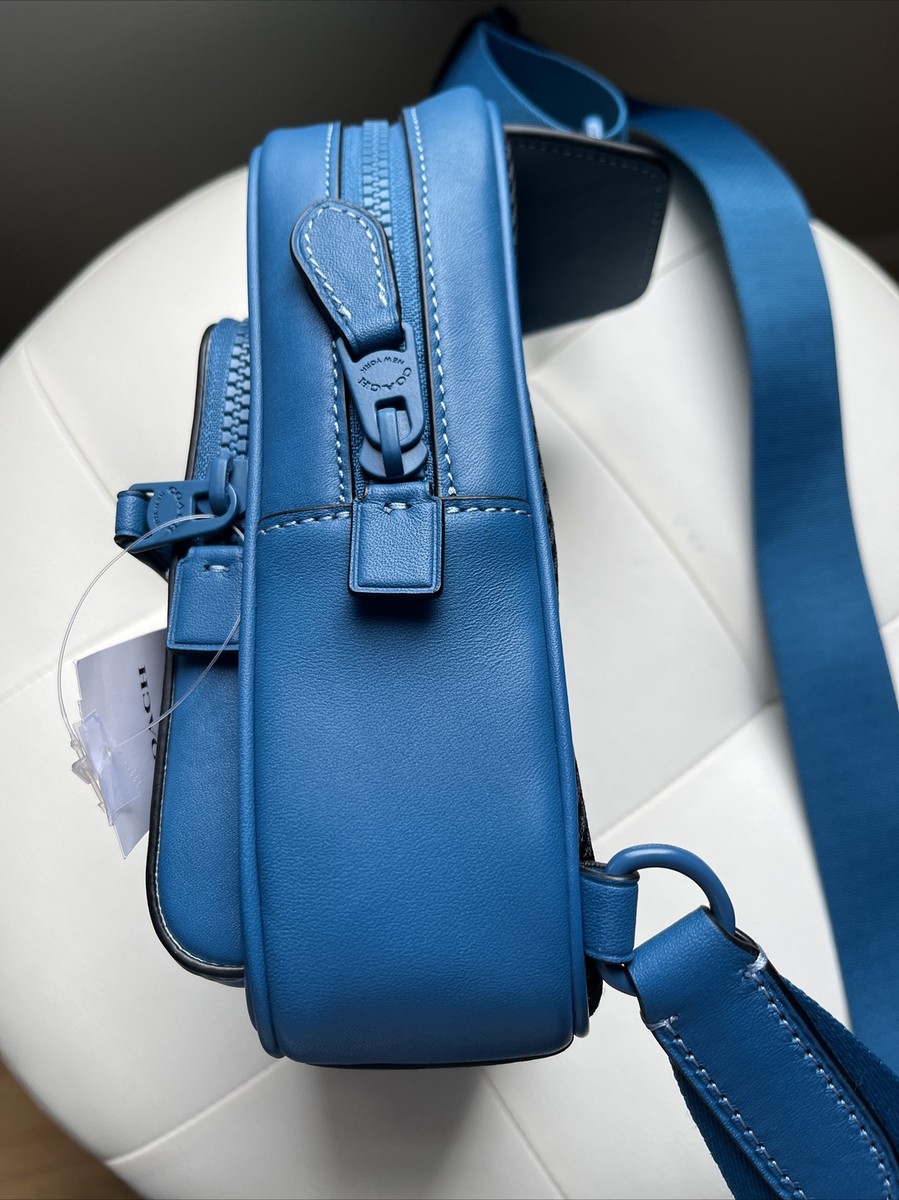 New Coach Track Small Pack Leather Blue Jay CH072 Crossbody Bag | eBay