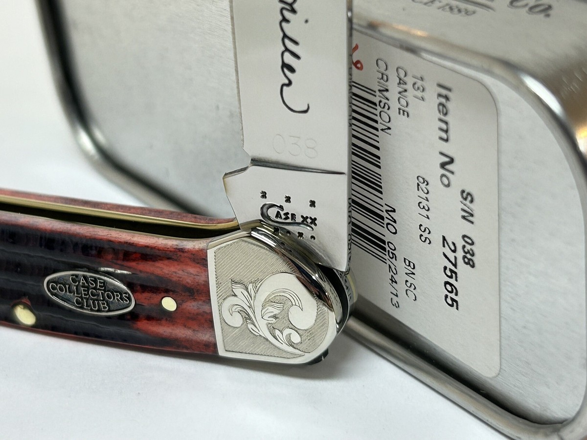 CASE XX SCROLLED SMKW EVENT TOUR LISA MILLER CRIMSON CANOE KNIFE