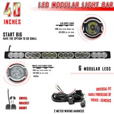 40 180w Cree Flood Spot Led Detachable Light Bar Off-road Relay - 6k White