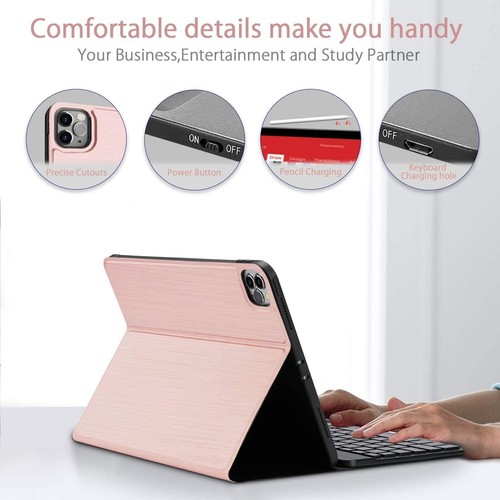 Smart Case With Backlit Keyboard Cover For iPad 7/8/9/10th 11th Gen Air 4 5 Pro - Picture 37 of 41