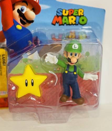 Super Mario Brothers Mario & Luigi Figures Jakks Pacific Collectible 2.5" NIB - Picture 3 of 4