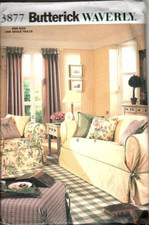 Butterick 3877 Home Decorating Waverly Slipcovers and Pillows Sewing Pattern