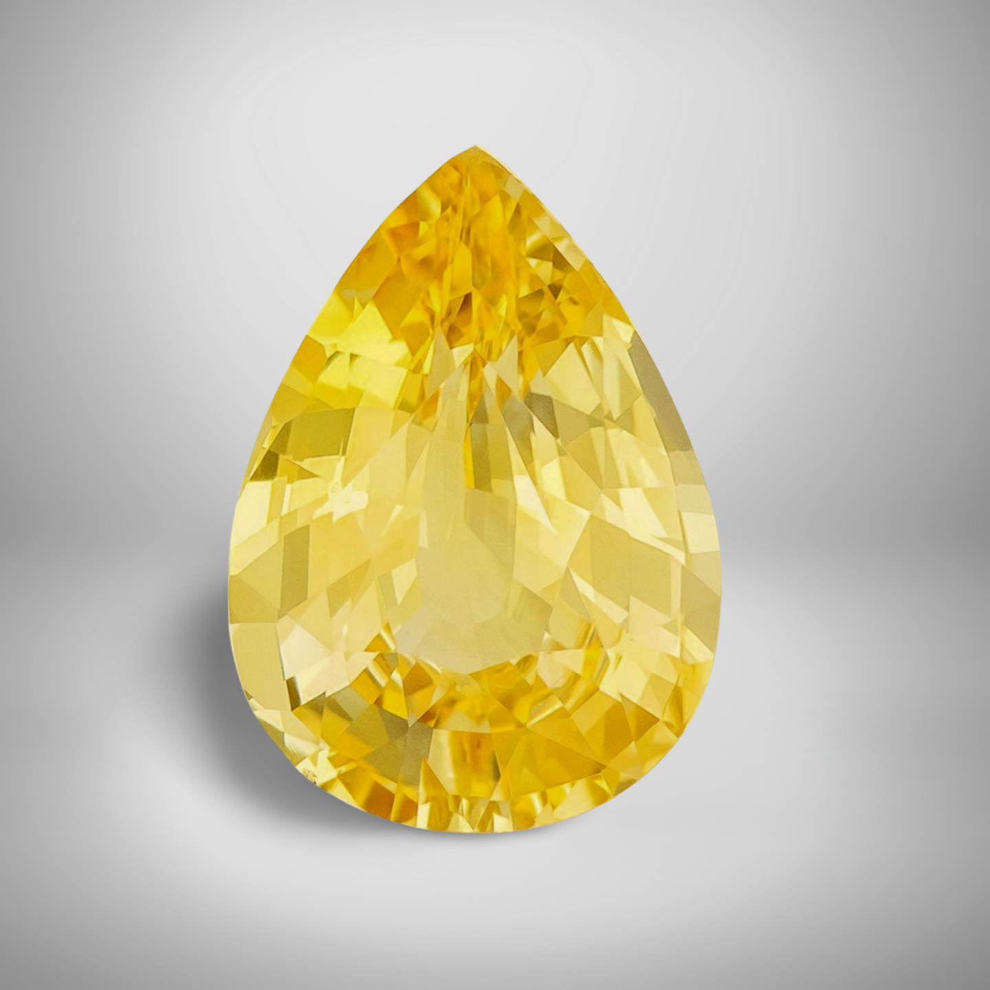 Yellow Sapphire Pear Cut Loose Gemstone 5.1 Cts 14x9mm AAA Quality