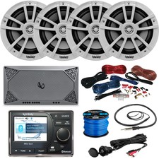 Infinity Prv515 Radio, 4x 6.5" 225w White Speaker, 4-ch Amplifier + Accessories