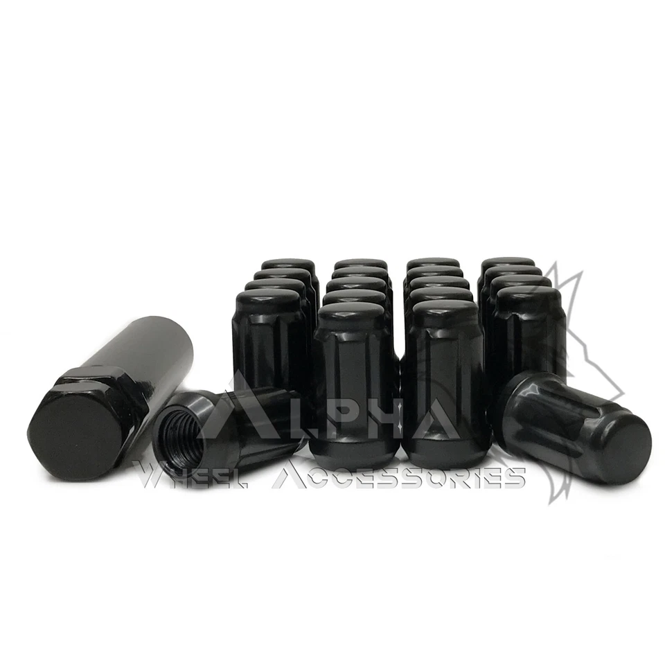 20 tuercas de carreras afinadoras negras 6 estrías 12x1,25 para Nissan Infiniti Subaru + llave Foto 3 de 4