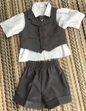Ring Bearer Outfit - Shorts, shirts, vest  necktie - XL