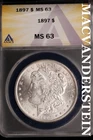 1897 Morgan Dollar - ANACS MS 63 - Scarce  No Reserve  #SLK645
