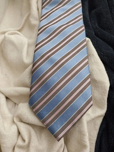 Kirkland Signature 100% Silk Tie Blue, Grey and Pink